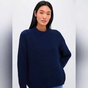 Pomander Place Sweater Women's Medium M Navy Blue Chunky Casper Cotton Knit